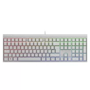 Kabelgebundene mechanische Gaming-Tastatur Cherry MX 2.0S — Full-Size (100 %), QWERTZ deutsches Layout, RGB-Hintergrundbeleuchtung, USB, Weiß