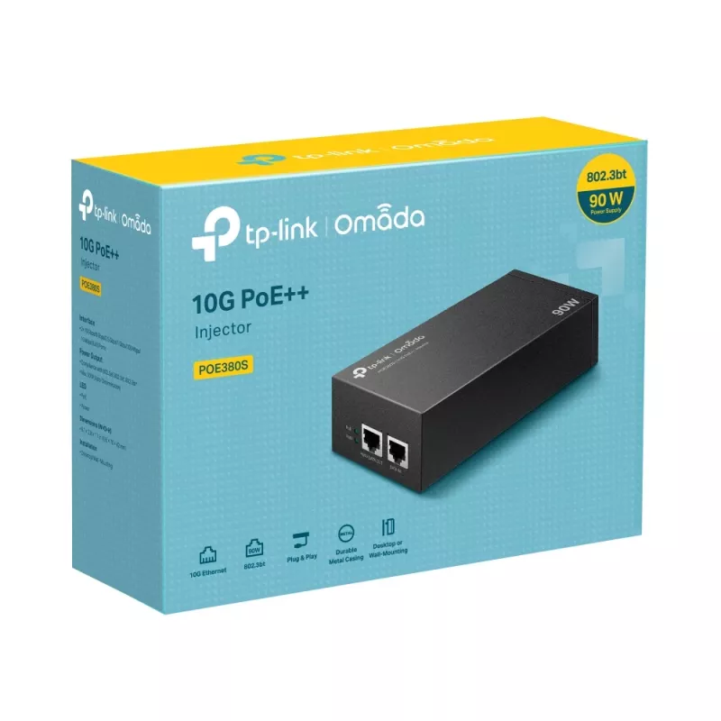 PoE-Injektor TP-Link Omada POE380S 10 Gigabit Ethernet 100-240V Schwarz