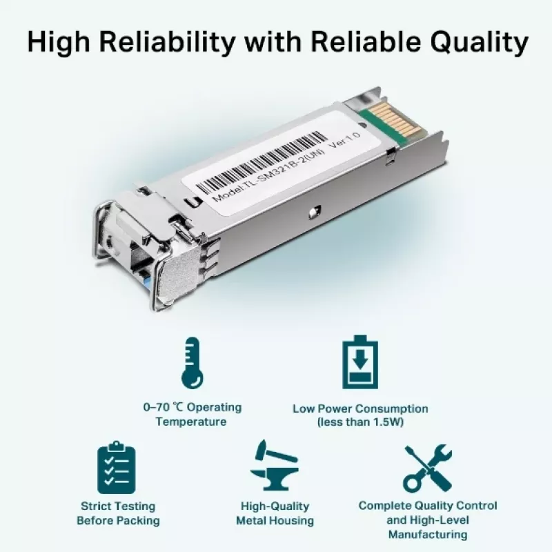 TP-Link Gigabit Single-Mode WDM Bi-Directional SFP Module, Fiber optic, 1250 Mbit/s, SFP, LC, 9/125 µm, BX