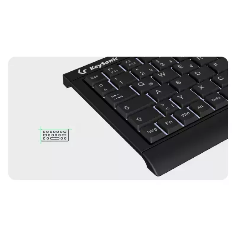 KeySonic KSK-3011ELC (DE) Tastatur Home USB QWERTZ Deutsch Schwarz