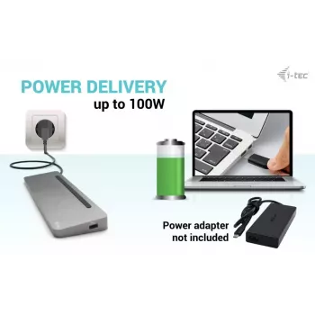 i-tec USB-C Metall Ergonomische 3x 4K Display Dockingstation + Power Delivery 100 W
