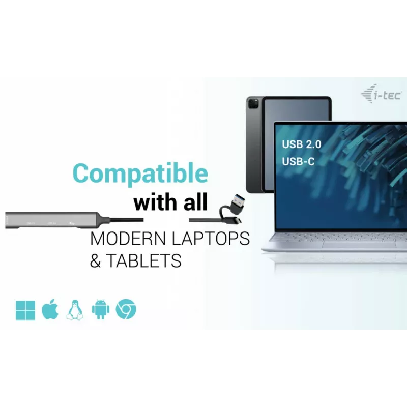 i-tec USB-C/USB-A Metall-HUB 1x USB 3.0 + 3x USB 2.0