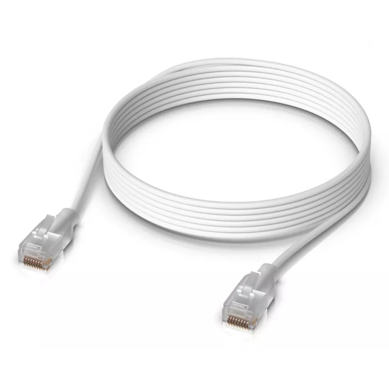 Networking-Patchkabel UBIQUITI UACC-Cable-Patch-EL-3M-W – Cat6, 3 m, 2,5 GbE, PoE++ (4PPoE), weiß