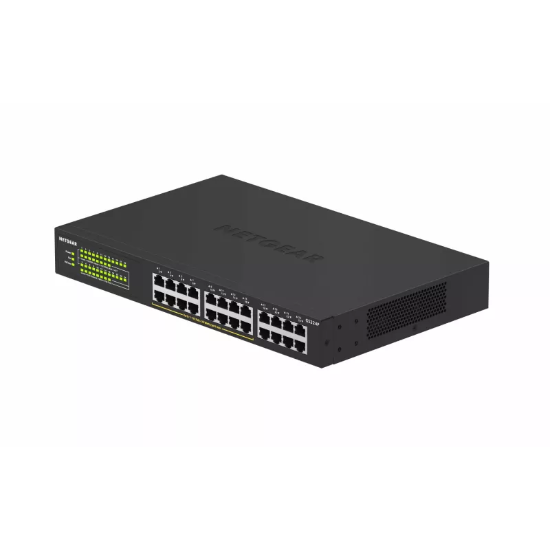 NETGEAR GS324P Unmanaged Gigabit Ethernet (10/100/1000) Power over Ethernet (PoE) 1U Schwarz