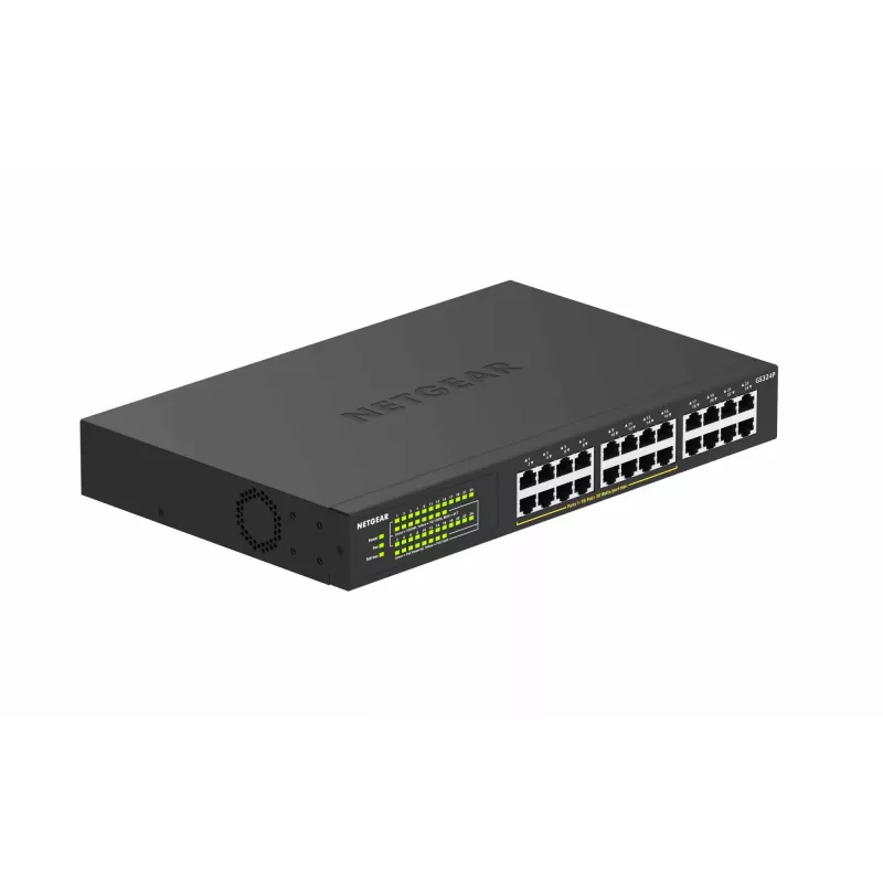 NETGEAR GS324P Unmanaged Gigabit Ethernet (10/100/1000) Power over Ethernet (PoE) 1U Schwarz
