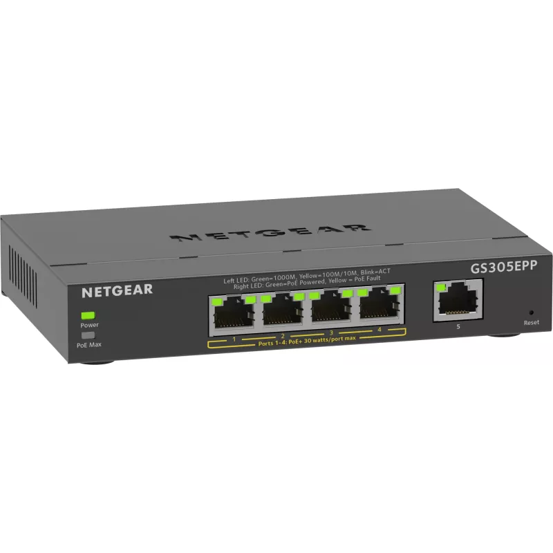 NETGEAR 5-Port Gigabit Ethernet Managed Switch (GS305EPP)