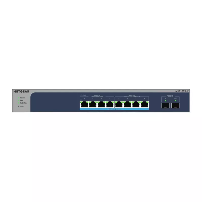 NETGEAR MS510TXUP Netzwerk-Switch Managed L2/L3/L4 10G Ethernet (100/1000/10000) Power over Ethernet (PoE) Grau, Blau