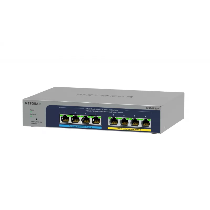 NETGEAR 8-Port Ultra60 PoE++ Multi-Gigabit (2,5G) Ethernet Plus Switch Managed L2/L3 2.5G Ethernet (100/1000/2500) Power over Ethernet (PoE) Grau