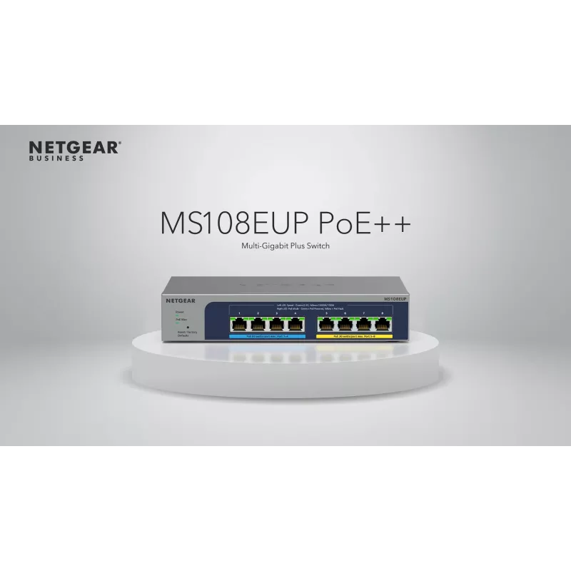 NETGEAR 8-Port Ultra60 PoE++ Multi-Gigabit (2,5G) Ethernet Plus Switch Managed L2/L3 2.5G Ethernet (100/1000/2500) Power over Ethernet (PoE) Grau