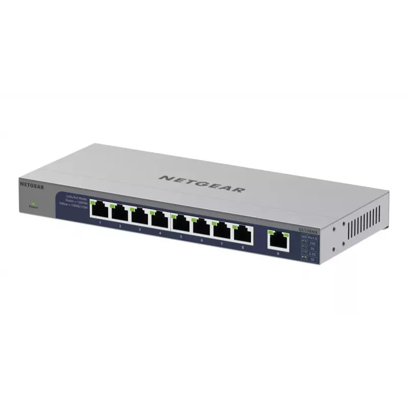 NETGEAR GS108MX-100EUS Netzwerk-Switch Unmanaged L2 Gigabit Ethernet (10/100/1000) Desktop-/Wandmontage