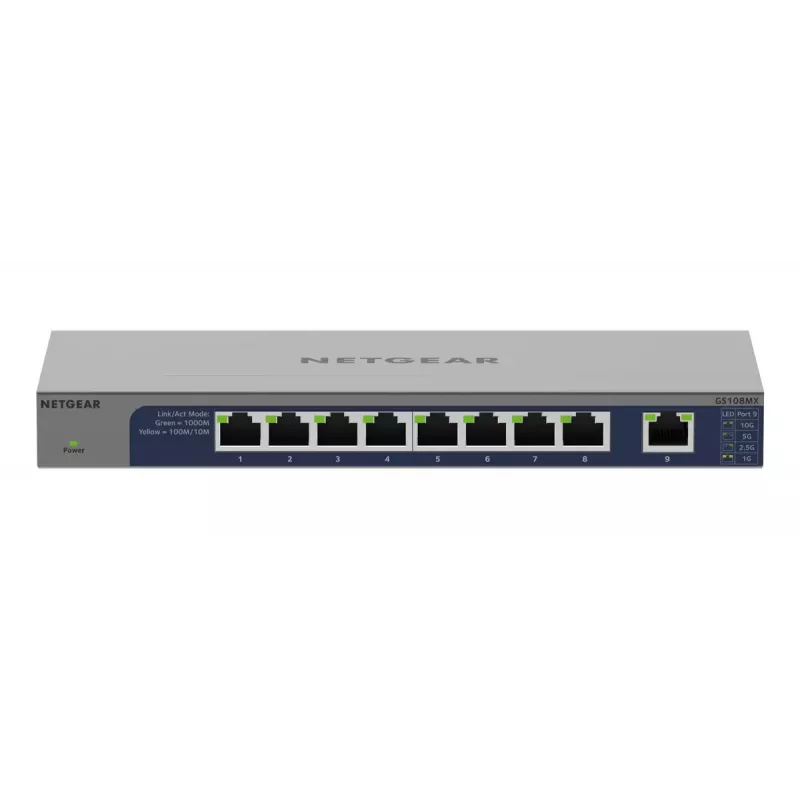 NETGEAR GS108MX-100EUS Netzwerk-Switch Unmanaged L2 Gigabit Ethernet (10/100/1000) Desktop-/Wandmontage