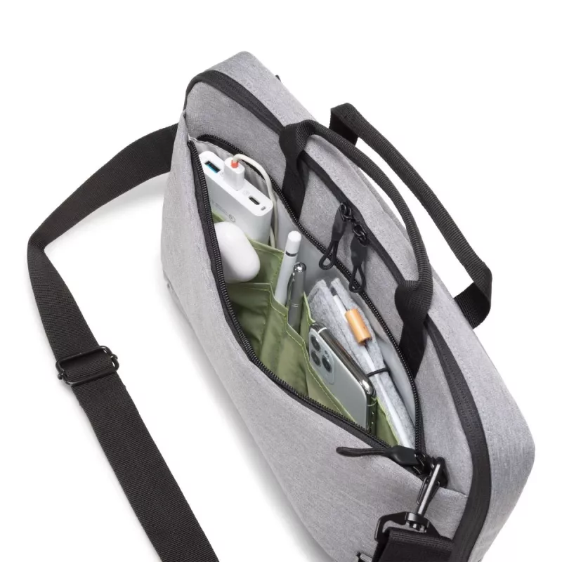 DICOTA schlank Eco Motion - 14-15.6in Notebook Case - Hellgrau / 600d Rpe Polyester