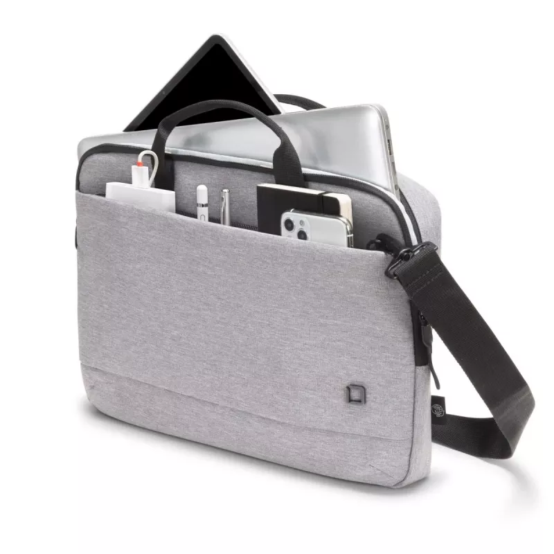 DICOTA schlank Eco Motion - 14-15.6in Notebook Case - Hellgrau / 600d Rpe Polyester