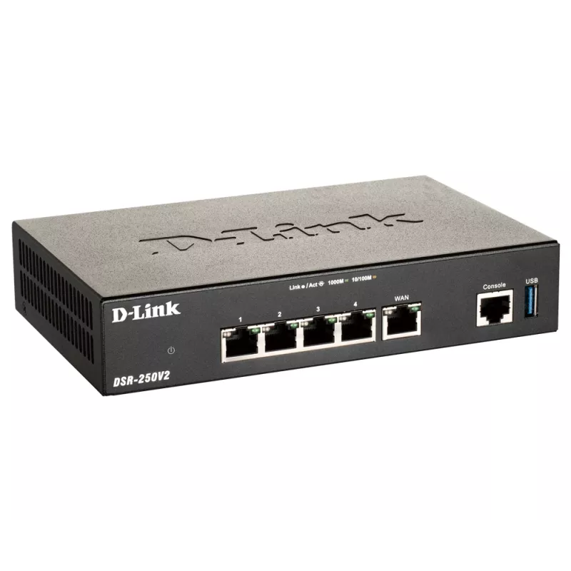 Desktop-Router D-Link DSR-250V2 Wireless Gigabit Ethernet Schwarz