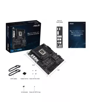 Motherboard ASUS PRO WS W680-ACE — Intel W680 ATX, LGA 1700, DDR5, 4 DIMM (128 GB), 3x M.2, 2x 2.5Gb LAN, 7.1 Audio