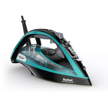 Tefal Ultimate Pure FV9844 Trocken- & Dampfbügeleisen Durilium Autoclean Bügelsohle 3200 W Schwarz, Blau
