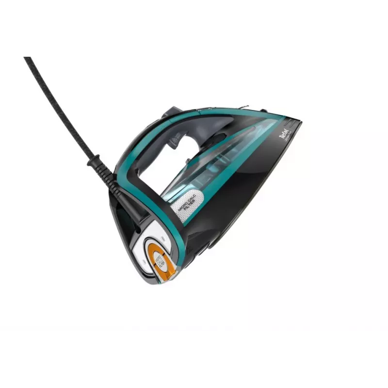 Tefal Ultimate Pure FV9844 Trocken- & Dampfbügeleisen Durilium Autoclean Bügelsohle 3200 W Schwarz, Blau
