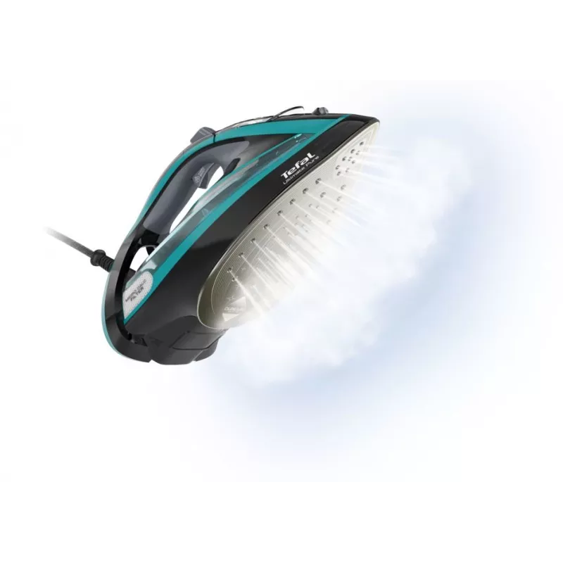 Tefal Ultimate Pure FV9844 Trocken- & Dampfbügeleisen Durilium Autoclean Bügelsohle 3200 W Schwarz, Blau