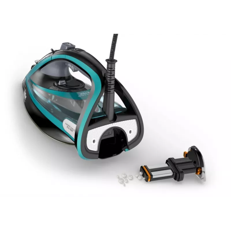 Tefal Ultimate Pure FV9844 Trocken- & Dampfbügeleisen Durilium Autoclean Bügelsohle 3200 W Schwarz, Blau