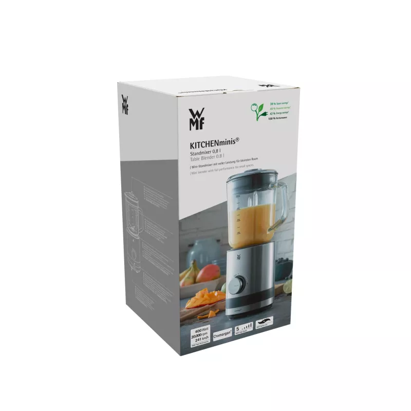 WMF KITCHENminis 0416490011 0,8 L Tischmixer 400 W Schwarz, Edelstahl, Transparent