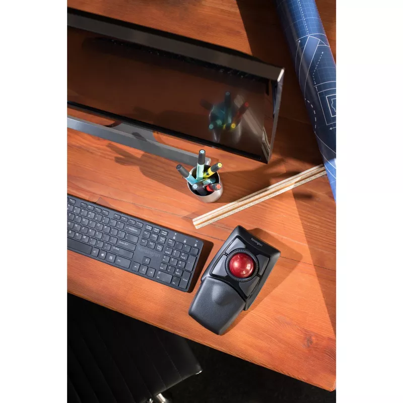 Kensington Expert Maus Wireless Trackball, beidhändig, optisch, RF Wireless + Bluetooth, 400 DPI, Schwarz