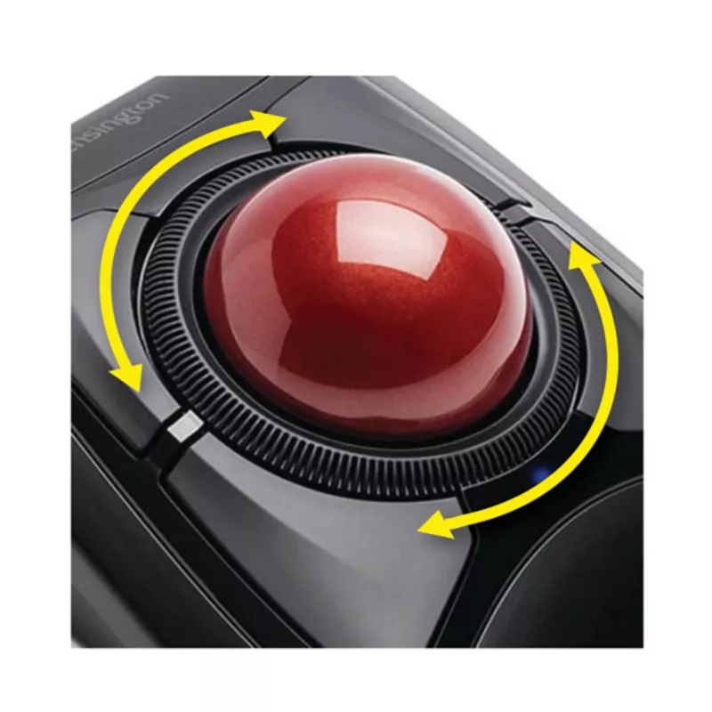 Kensington Expert Maus Wireless Trackball, beidhändig, optisch, RF Wireless + Bluetooth, 400 DPI, Schwarz
