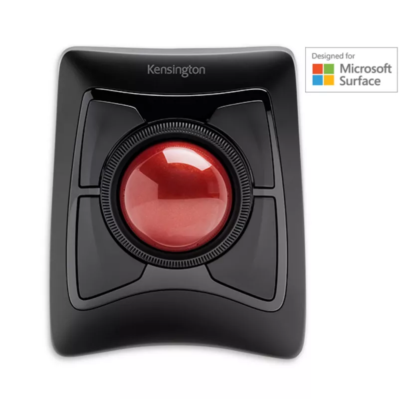 Kensington Expert Maus Wireless Trackball, beidhändig, optisch, RF Wireless + Bluetooth, 400 DPI, Schwarz