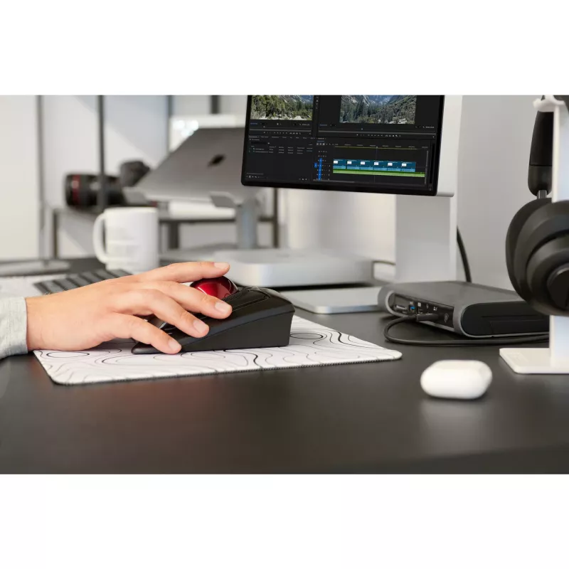 Kensington Expert Maus Wireless Trackball, beidhändig, optisch, RF Wireless + Bluetooth, 400 DPI, Schwarz