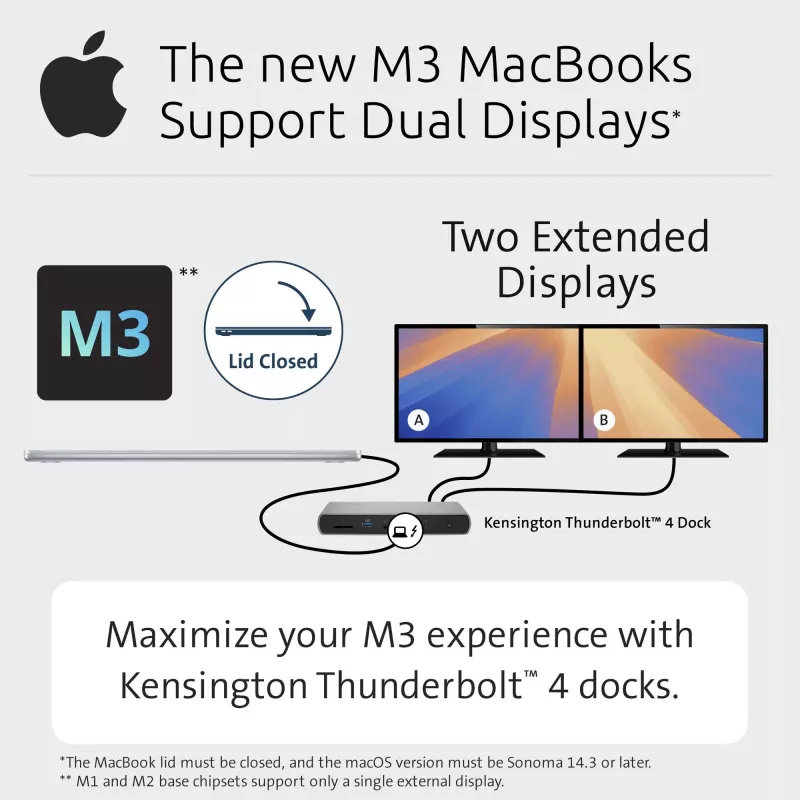 Kensington SD5760T Thunderbolt 4 Dual 4K Dockingstation mit 96W Stromversorgung