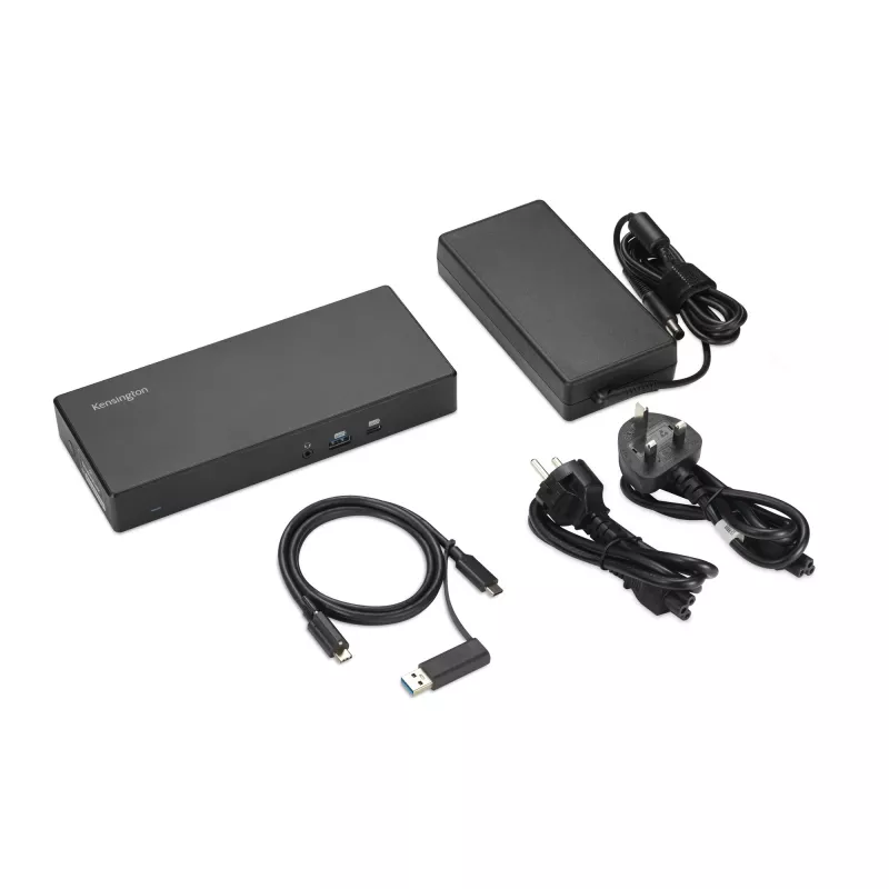 Kensington SD4781P EQ USB-C & USB-A Dual 4K Docking Station, Kabelgebunden, USB 3.2 Gen 2 (3.1 Gen 2) Type-C, 100 W, 3,5 mm, 10,100,1000 Mbit/s, Schwarz