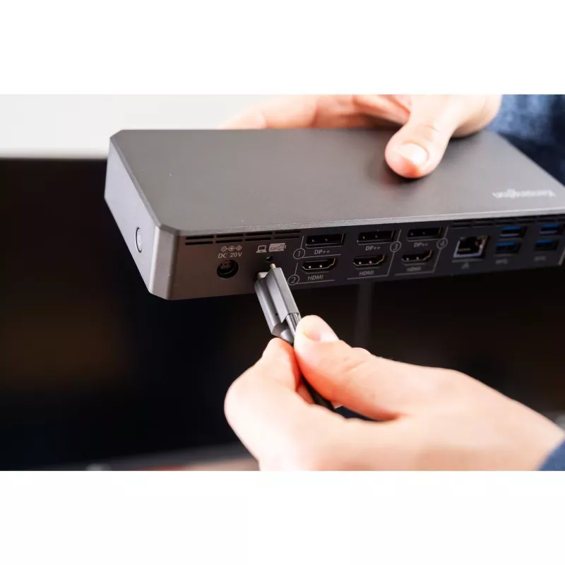Kensington SD4781P EQ USB-C & USB-A Dual 4K Docking Station, Kabelgebunden, USB 3.2 Gen 2 (3.1 Gen 2) Type-C, 100 W, 3,5 mm, 10,100,1000 Mbit/s, Schwarz