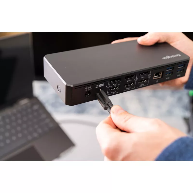 Kensington SD4781P EQ USB-C & USB-A Dual 4K Docking Station, Kabelgebunden, USB 3.2 Gen 2 (3.1 Gen 2) Type-C, 100 W, 3,5 mm, 10,100,1000 Mbit/s, Schwarz
