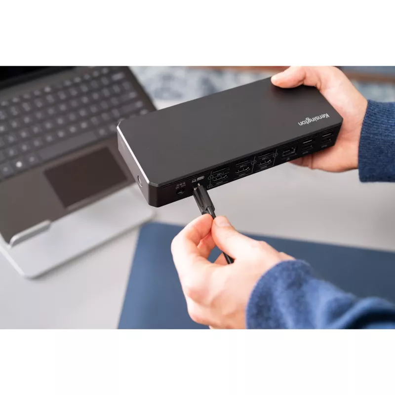 Kensington SD4781P EQ USB-C & USB-A Dual 4K Docking Station, Kabelgebunden, USB 3.2 Gen 2 (3.1 Gen 2) Type-C, 100 W, 3,5 mm, 10,100,1000 Mbit/s, Schwarz
