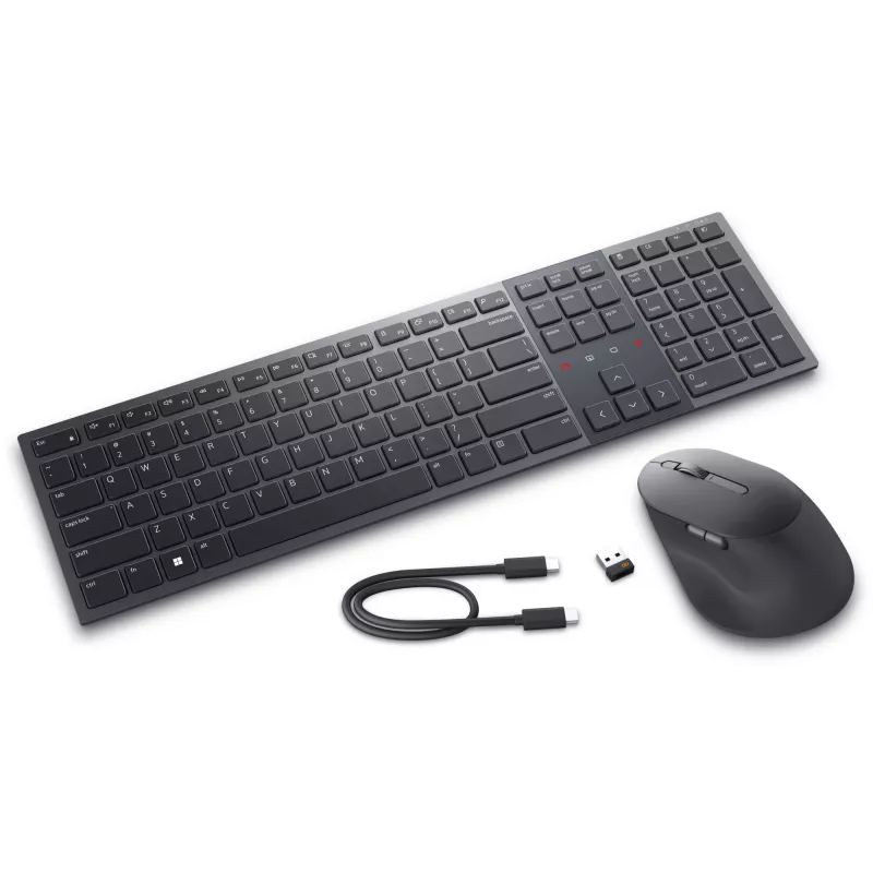 DELL KM900 Tastatur-Maus-Set Office RF Wireless + Bluetooth QWERTZ Deutsch Graphit