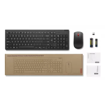 Lenovo 4X31R64467 Tastatur Maus inklusive Universal RF Wireless Deutsch Schwarz