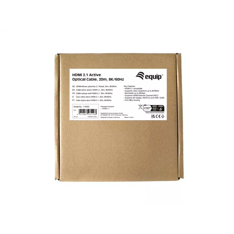 Equip HDMI 2.1 Aktives Optisches Kabel, 20m, 8K/60Hz