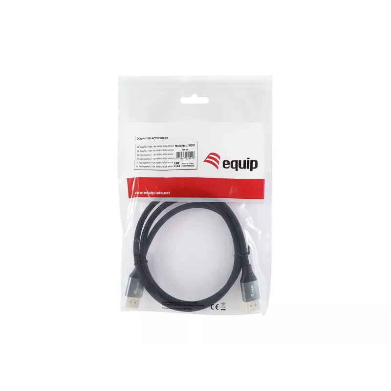 Equip DisplayPort 2.1 Premium-Kabel, 1,0 m, 16K/60Hz, 54 Gbit/s