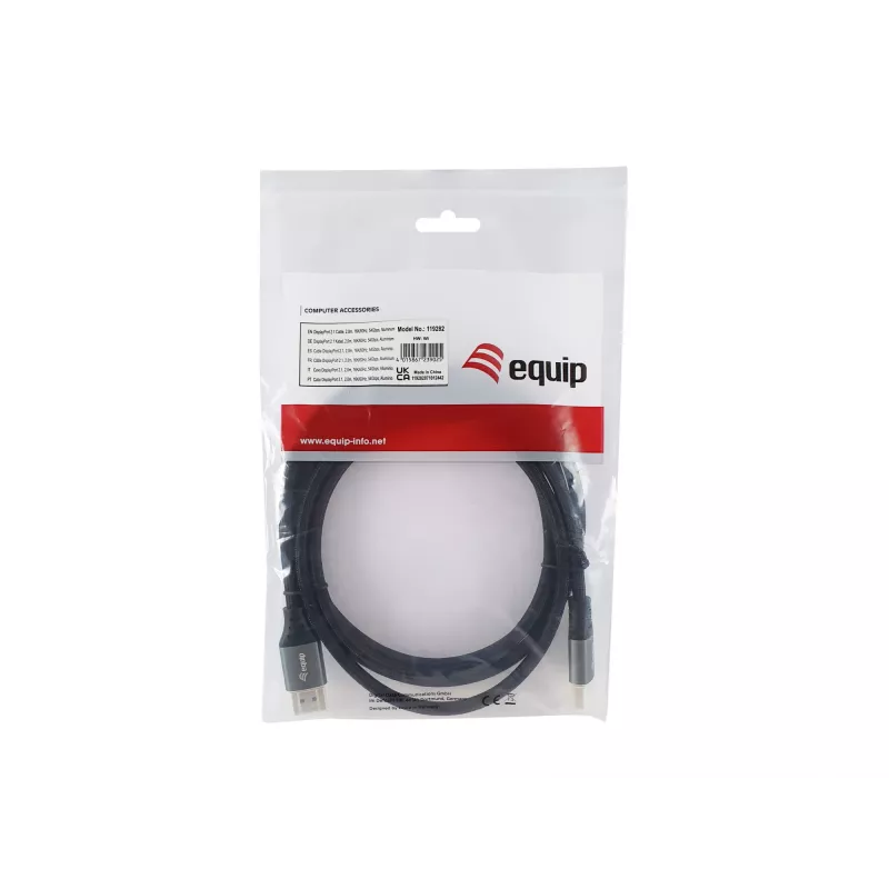 Equip DisplayPort 2.1 Premium-Kabel, 2,0 m, 16K/60 Hz, 54 Gbit/s