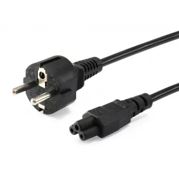 Equip 112151 Netzkabel, schwarz, 3 m, Netzstecker Typ F, C5-Kupplung