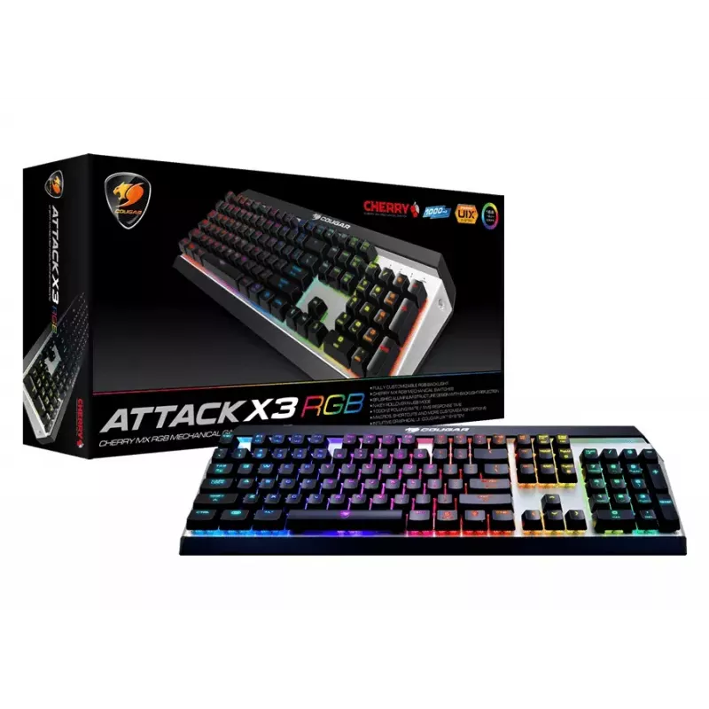 COUGAR CGR-WM1MB-ATR Tastatur Gaming USB QWERTY Englisch Aluminium, Schwarz