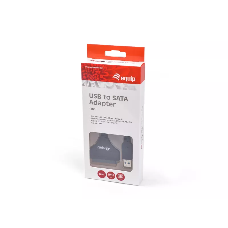 Equip USB 3.0 auf SATA Adapter, Schwarz, 5 Gbit/s, CE, 50 mm, 9,5 mm, 550 mm