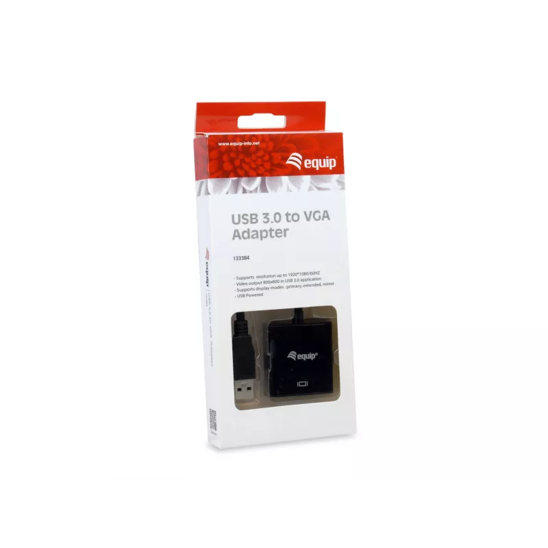 Equip USB 3.0 auf VGA Adapter, 3.2 Gen 1 (3.1 Gen 1), USB Typ-A, VGA (D-Sub) Ausgang, 1920 x 1080 Pixel