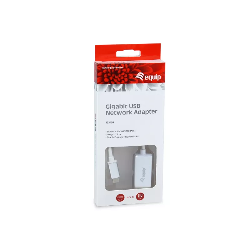 Equip USB Type C auf RJ45 Gigabit Netzwerkadapter, Kabelgebunden, USB Typ-C, Ethernet, 1000 Mbit/s, Silber