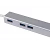 Equip USB-C auf 3-Port USB 3.0 Hub mit Gigabit-Adapter, USB 3.2 Gen 1 (3.1 Gen 1) Type-C, Silber, USB 3.2 Gen 1 (3.1 Gen 1) Type-A, WLAN, Aluminium, 22 mm, 15 mm