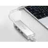 Equip USB-C auf 3-Port USB 3.0 Hub mit Gigabit-Adapter, USB 3.2 Gen 1 (3.1 Gen 1) Type-C, Silber, USB 3.2 Gen 1 (3.1 Gen 1) Type-A, WLAN, Aluminium, 22 mm, 15 mm