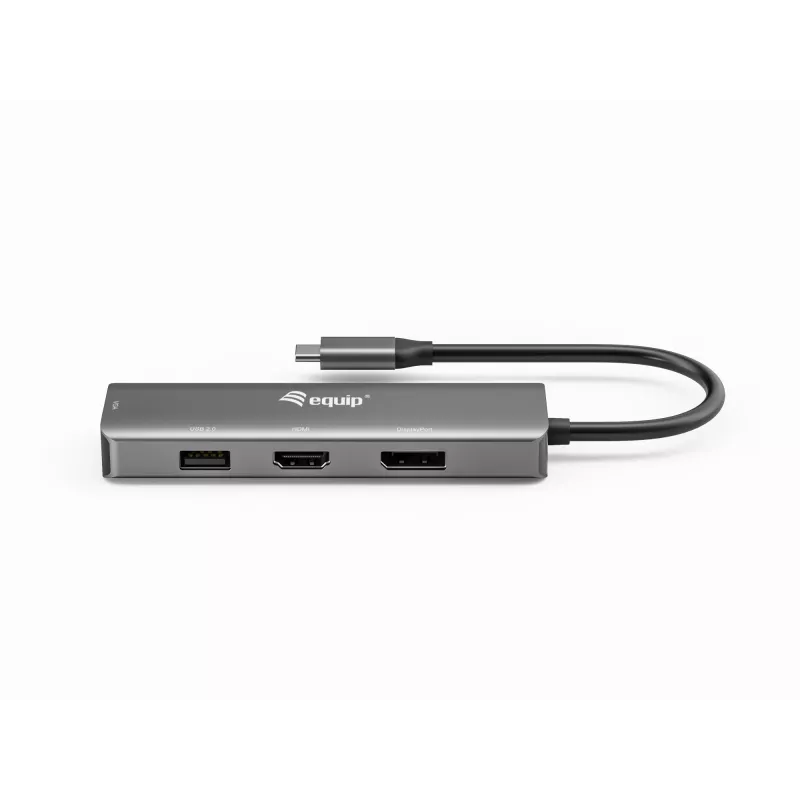 Equip USB-C zu HDMI/DisplayPort/VGA/USB-Adapter, USB Typ-C, HDMI-Ausgang, DisplayPort-Ausgang, VGA (D-Sub)-Ausgang, 3840 x 2160 Pixel