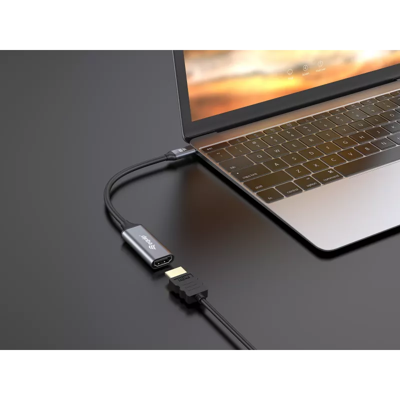Equip USB-C auf HDMI 2.0 Adapter, 4K/60Hz, 0,15 m, USB Typ-C, HDMI, Stecker, Buchse, Gerade