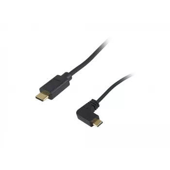 Equip USB 2.0 C auf C 90° abgewinkeltes Spiralkabel M/M 1 m Schwarz