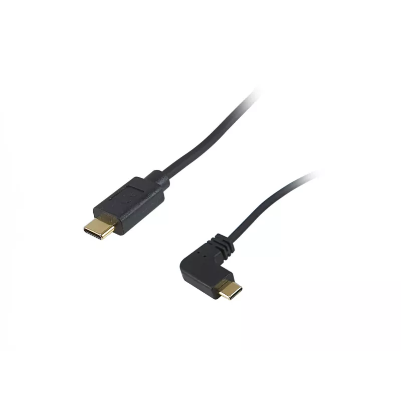Equip USB 2.0 C auf C 90° abgewinkeltes Spiralkabel M/M 1 m Schwarz
