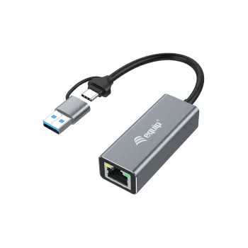 Equip USB-C auf 2,5 Gigabit Ethernet Netzwerk (USB-C+A) Adapter